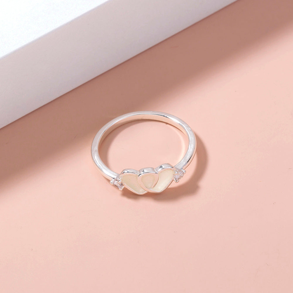 Bague cœur lumineuse - Éclat romantique