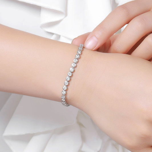 Bracelet Tennis en Cristaux – Éclat Élégant et Intemporel