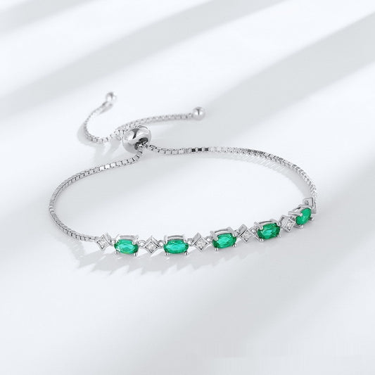Bracelet Ajustable Éclat Émeraude
