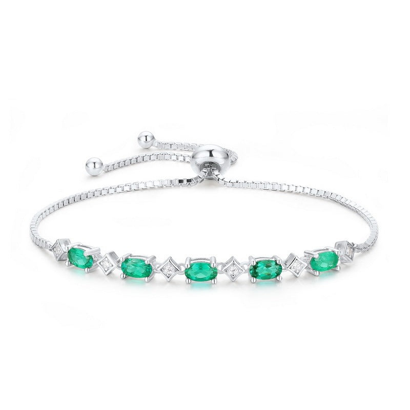 Bracelet Ajustable Éclat Émeraude