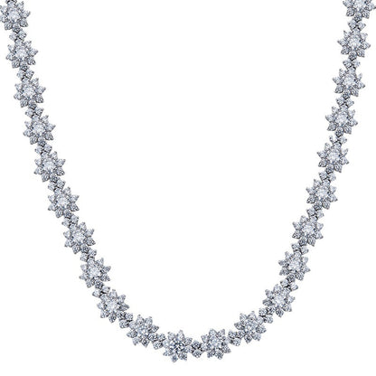 Chaîne de Clavicule Tournesol en Argent 925 avec Diamant en Carbone Haute Qualité
